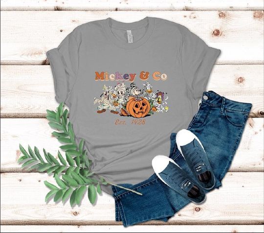 Discover Mickey Mouse and Co Halloween T-Shirt, Cute Pumpkin T-Shirt