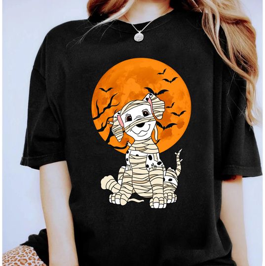 Discover Disney 101 Dalmatians Mummy Dalmatian Dog Halloween Moon Shirt