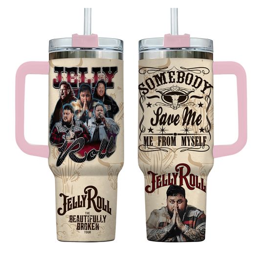 Jelly Roll Tumbler 40Oz, Beautifully Broken Tour 2024 Tumbler, Jelly Roll Insulated Tumbler, Jelly Roll Tumbler Cup, Tour 2024 Merch