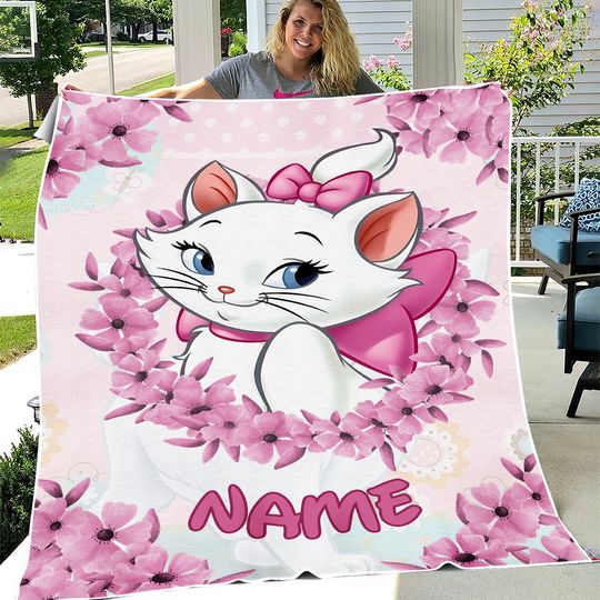 Personalized Name Baby Disney Marie Blanket, The Aristocats Fleece