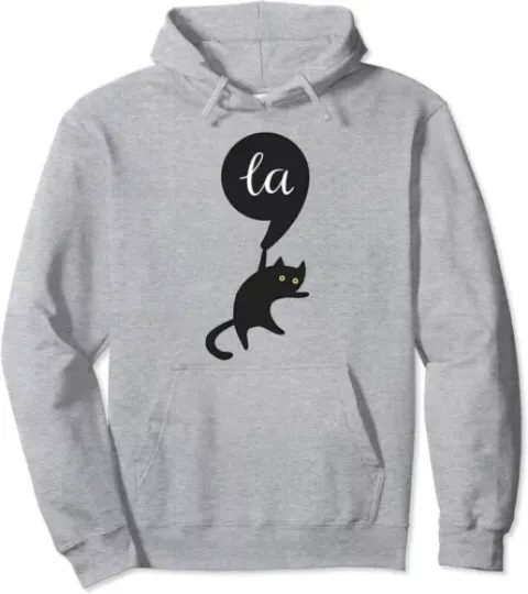 Discover Retro Cat Comma La Kamala Harris For President 2024 Unisex Hooded Sweatshirt
