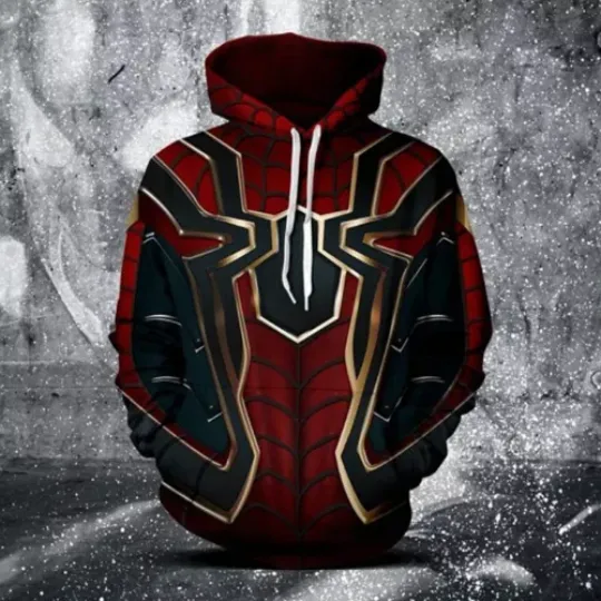 Discover Infinity War Iron Spider Hoodie Sweatshirt Pullover Spiderman Cosplay Costume