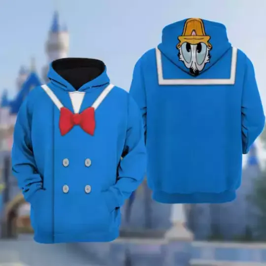 Discover Donald Duck Cosplay Costume Halloween Gift For Fans Hoodie 3D Printed