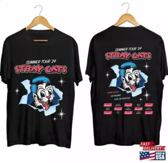 Stray Cats Summer Tour 2024 Unisex T-Shirt 2 Sided