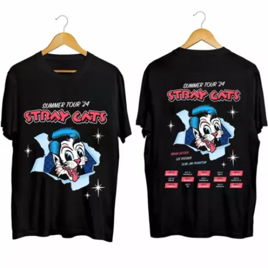 Stray Cats Summer Tour 2024 Shirt  Stray Cats Band Fan Shirt