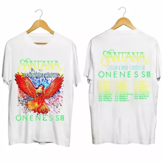 Carlos Santana and Counting Crows Shirt, The Oneness Tour 2024 Shirt