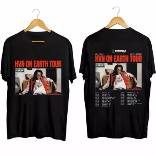 Discover Lil Tecca HVN On Earth Tour 2024 Shirt  Lil Tecca Fan T-Shirt
