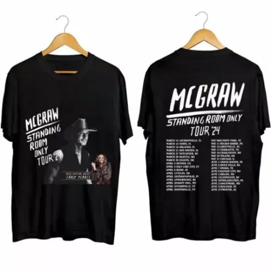 Discover Tim McGraw 2024 Tour Standing Room Only Shirt,  Tim McGraw Fan Shirt
