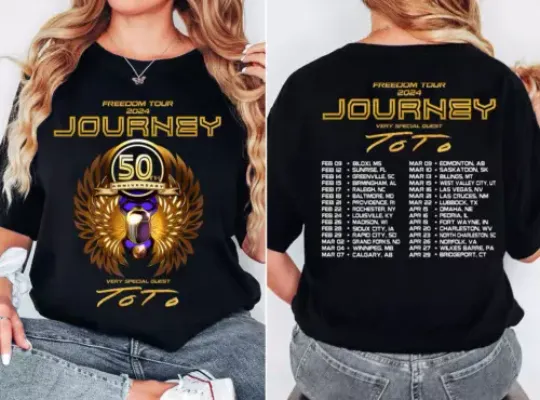 Discover Journey Freedom Tour 2024 Shirt,  Journey With Toto 2024 Concert Shirt