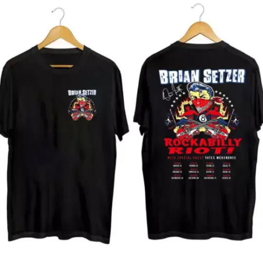 Discover Brian Setzer Tour 2024 T-Shirt