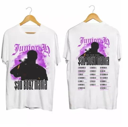 Discover 2 Sided Junior H - Sad Boyz Mania Tour 2024 Unisex Shirts,  Junior H 2024 Concert