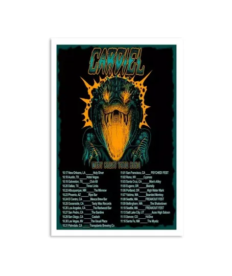 Discover Cardiel West Coast Tour 2024 Poster