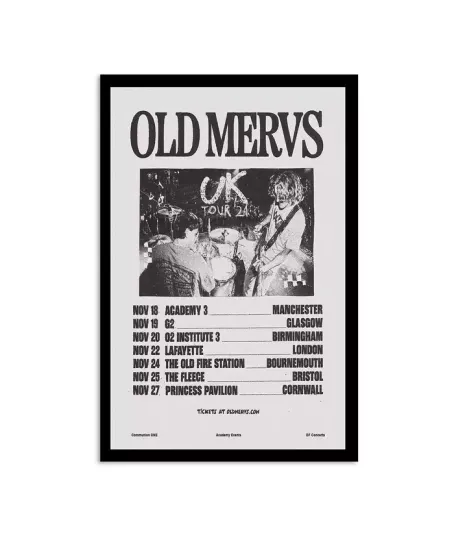 Discover Old Mervs UK Tour 2024 Poster
