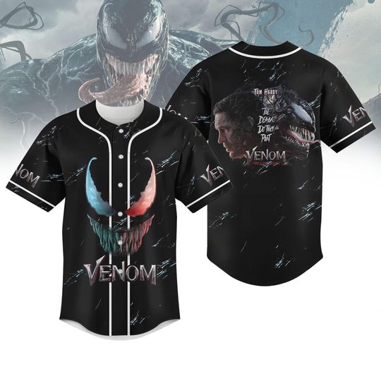 Halloween Venom Baseball Shirt, Horror Venom Baseball Jersey, Anti Superhero Character Shirt, MCU Fan Shirt, Scary Jersey Men