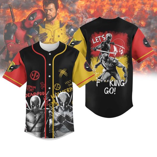 Deadpool And Wolverine Baseball Jersey, Deadpool Movie Jersey Shirt, Deadpool Wolverine Jersey Men, Marvel Fan Shirt, Gift For Him