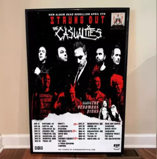 Discover Strung Out + The Casualties Tour 2024 Poster, Home Decor