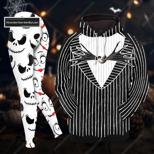 Discover Halloween Horror Character Hoodie Legging, Skellington Nightmare Before Shirt Pants, Disney Spooky Movie Ypga Pants, Skellington Leggin