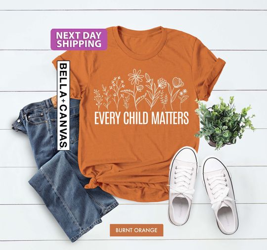 Discover Portion Donated Every Child Matters Shirt, Orange Shirt Day 2024, Autism Tee, Flowers Orange Tee, Indigenous Residential Schools Awareness