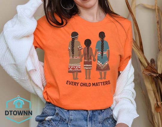 Discover Orange Day American Native Family Shirt,Awareness for Indigenous,Every Child Matters T-Shirt,Indigenous Education Gift,Kindness and Equality