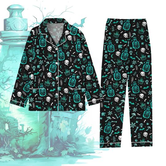 Discover Witchy Magic Potion Pajamas Set, Witches Halloween Womens Pajamas, Sanderson Shirt, Pajamas Family, Spooky Shirt, Halloween Pajamas