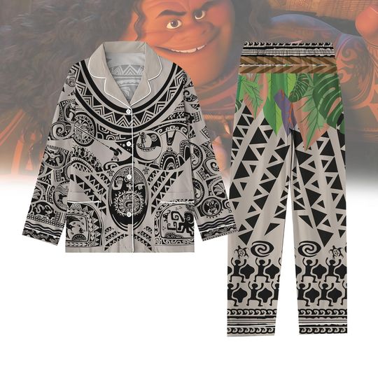 Maui Moana Costume Pajamas Set, Maui Cosplay Womens Pajamas, Cartoon Pajamas Family, Moana Outfit Girls, Disneyland Vacation Shirt