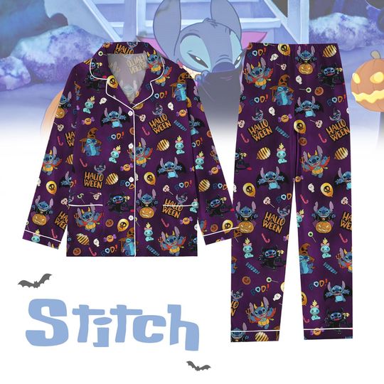 Halloween Stitch Pajamas Set, Stitch Womens Pajamas, Disney Stitch Pajamas Family, Set Of Pajamas, Cute Stitch Shirt, Family Vacation