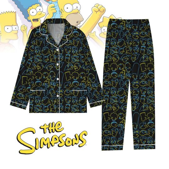 Discover The Simpsons Family Pajamas Set, Cartoon Womens Pajamas, Movie Simpson Pajamas Family, Homer Simpson Shirt, Disneyland Vacation Shirt