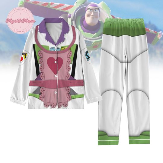 Halloween Buzz Lightyear Cosplay Pajamas Set, Disney Pixar Toy Story Fan Gift, Space Toy Cosplay Costume Shirt, Magic Kingdom Gift