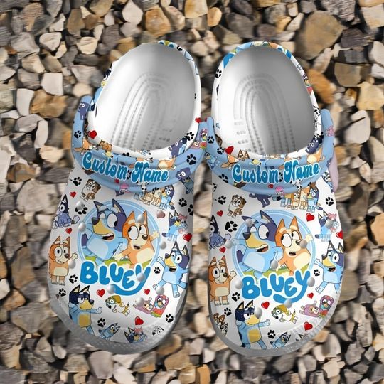 Discover Personalized BlueyDad Family Birthday Clog Shoes, Clogs Shoes For Men Women and Kid, Funny Clogs Crocs, Crocband, Cartoon Dog Family, Christmas