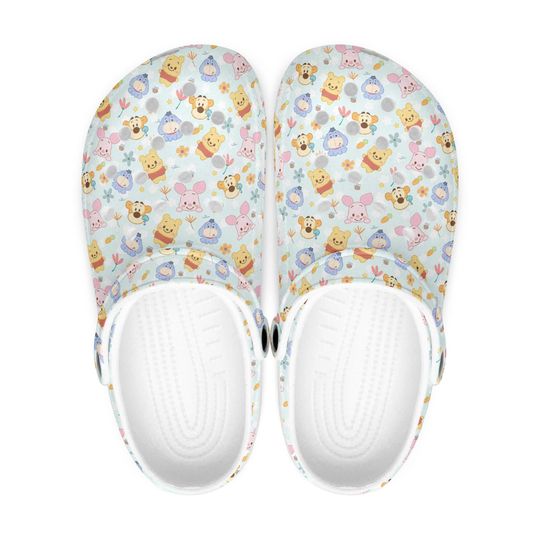 Discover Light blue children's clogs, Winnie the Pooh shoes, cartoon clogs girls, slippers Winnie the Pooh, slip-on clogs children, gift for Pooh fans