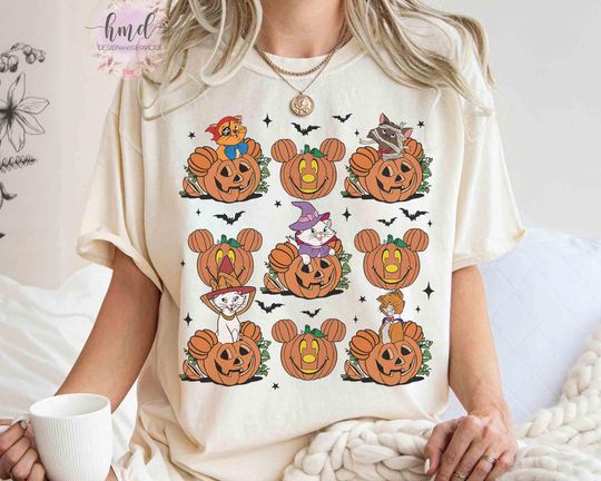 Discover Vintage The Aristocats Family Halloween Pumpkin Shirt, Marie Toulouse Berlioz Shirt