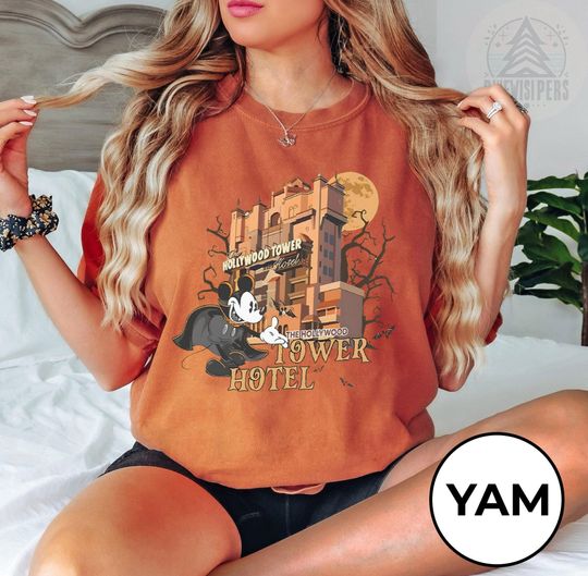 Vintage Disney Halloween Mickey Mouse Shirt, Tower Of Terror Mickey And Friends T-shirt