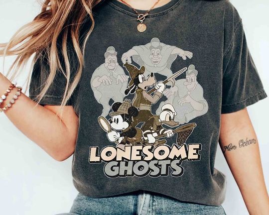 Discover Disney Mickey Mouse Donald Goofy Lonesome Ghosts Halloween Shirt