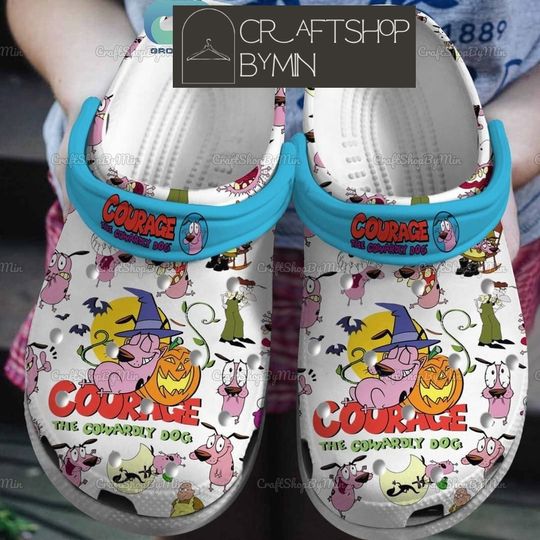 Courage The Cowardly Dog Halloween Shoes, Courage Sandals, The Cowardly Dog Slipper, Courage Summer Shoes, Spooky Season Gift