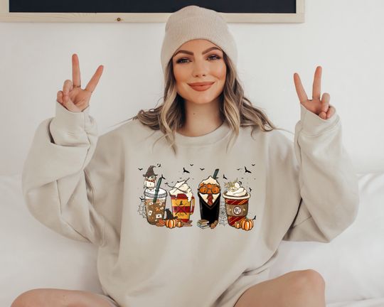 Discover Latte Coffee Halloween Witch School Sweatshirt, Witch School Shirt, Boba Shirt