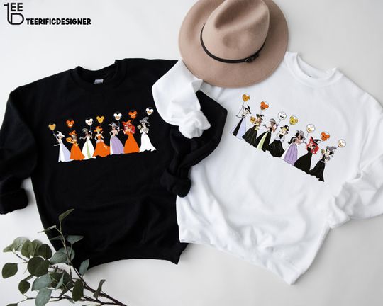 Discover Comfort Colors Disney Princess Halloween Shirt, Disney Halloween