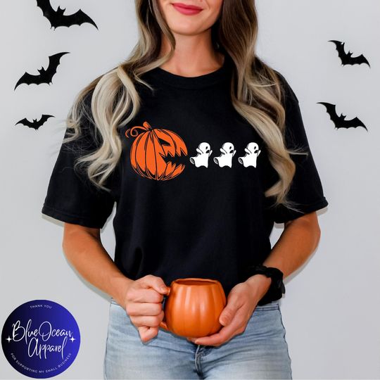Discover Halloween Pumpkin Eat Ghost Shirt, Funny Halloween Shirt, Holiday Shirt, Halloween Costume