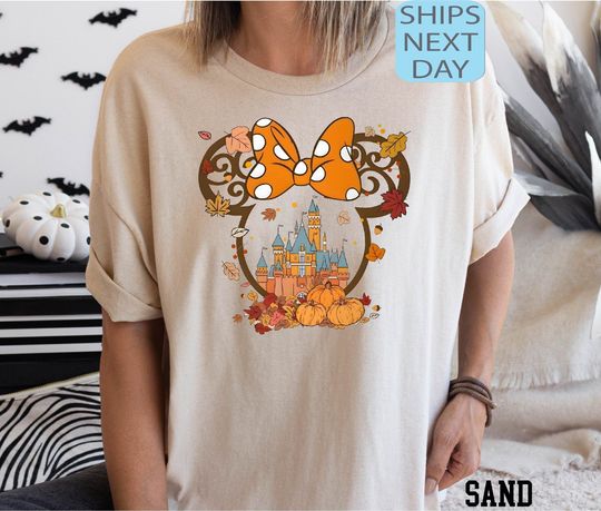 Discover Fall Minnie Ear Tee, Fall Mickey Ear, Disney Fall Couple Tee, Halloween Disney Ear Shirt