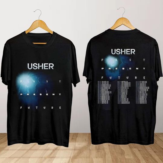 Discover Usher Past Present Future Tour 2024 Shirt, Usher Merch, Past Present Future Tour 2024 Shirt, Usher 2024 Tour Tee, Usher Shirt