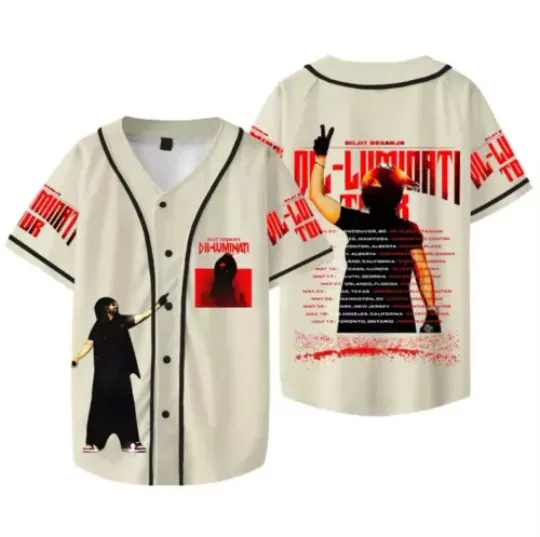 Diljit Dosanjh Dil-Luminati Tour Jersey , Diljit Dosanjh Baseball Jersey Shirt