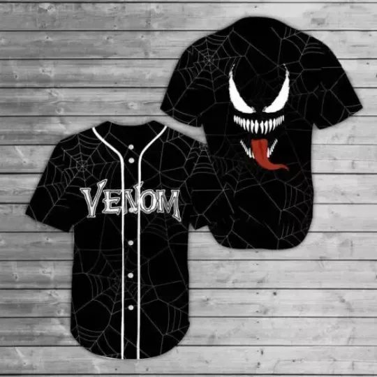 Venom Spider Web 3D BASEBALL JERSEY SHIRT All Over Print Gift