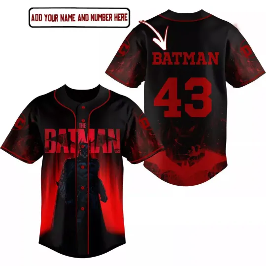 Personalized Love Amazing Batman Movie Fans Baseball Jersey Shirt