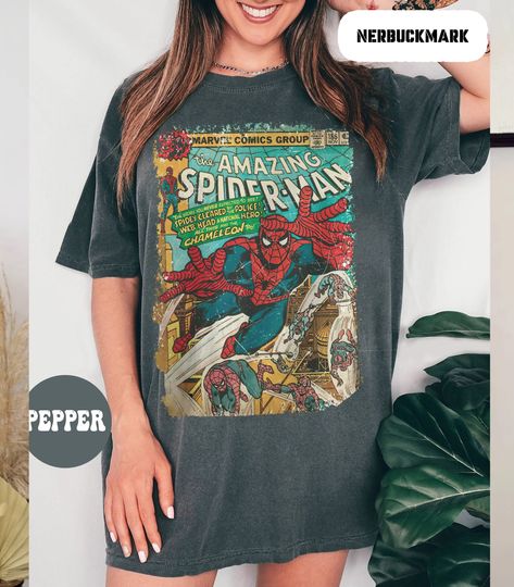 Spiderman Marvel Comic Group Shirt, The Amazing Spider-Man Avenger Superhero Shirt, Marvel Avengers Shirt, Vintage Disney Spiderman Shirt