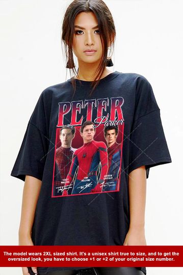 Spider-man Signature Shirt, Tom Holland Homage Tshirt, Tobey Maguire Fan Tees, Andrew Garfield Retro 90s Sweater, Spiderman Merch Gift