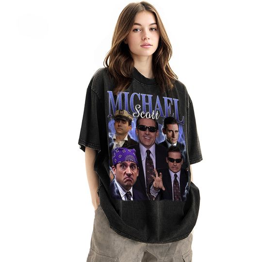 Discover Limited Michael Scott Vintage Unisex Shirt, Actor Homage tee, 90s retro design graphic T-Shirt: Ideal Gift for Him and Her