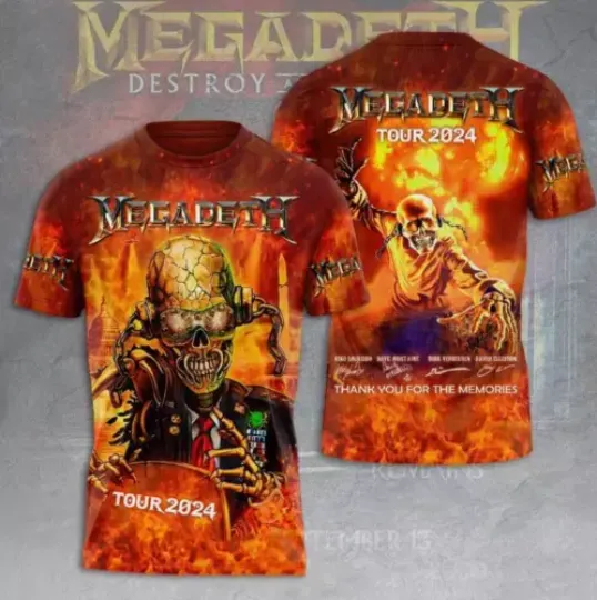 Megadeth Rock Band 2024 Announces Destroy All Enemies T-shirt