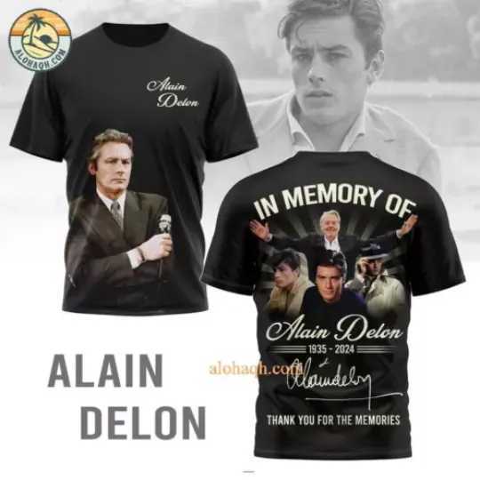 Discover Alain Ddelon In Memory Of 1935-2024 Thank You 3D T-Shirt