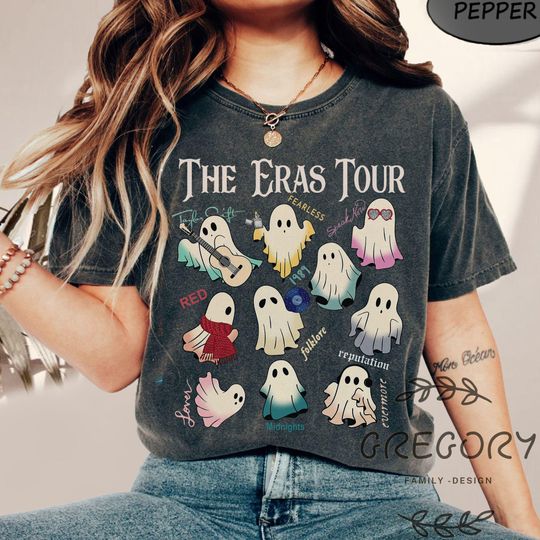 Discover The Era Tour Ghost Comfort Colors Shirt, Halloween Eras Tour Shirt, Taylor Ghost Eras Shirt, In My Horror Era Shirt, Halloween Era