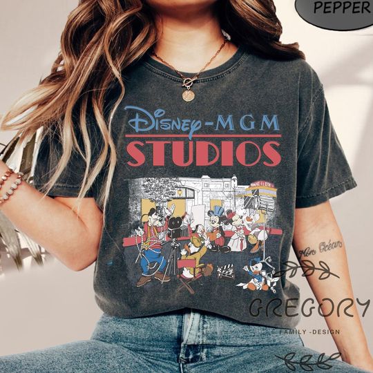 Discover Retro Disney MGM Studios Comfort Colors Shirt, Hollywood Studios Shirt, Disney Vacation Shirt, Mickey and Friends Shirt