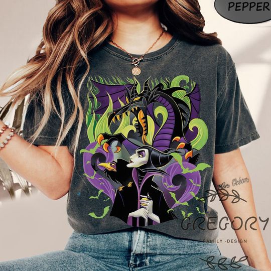 Retro Maleficent Comfort Colors Shirt, Halloween Villains Shirt, Maleficent Witch Shirt, Disney Halloween 2024 Shirt, Halloween Gift